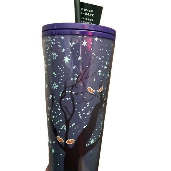 STARBUCKS Fall Cup Glow In Dark Tree spooky Eyes Venti Tumbler 24 oz 2022 Gift - Picture 8 of 14
